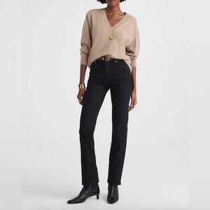 Madewell The Longline Straight Jean, Black, size 33
